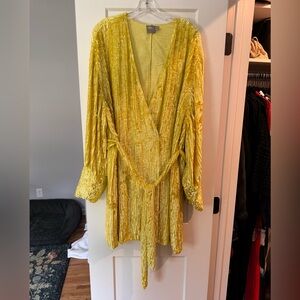 Yellow/Gold Sequined ASOS Wrap-Dress